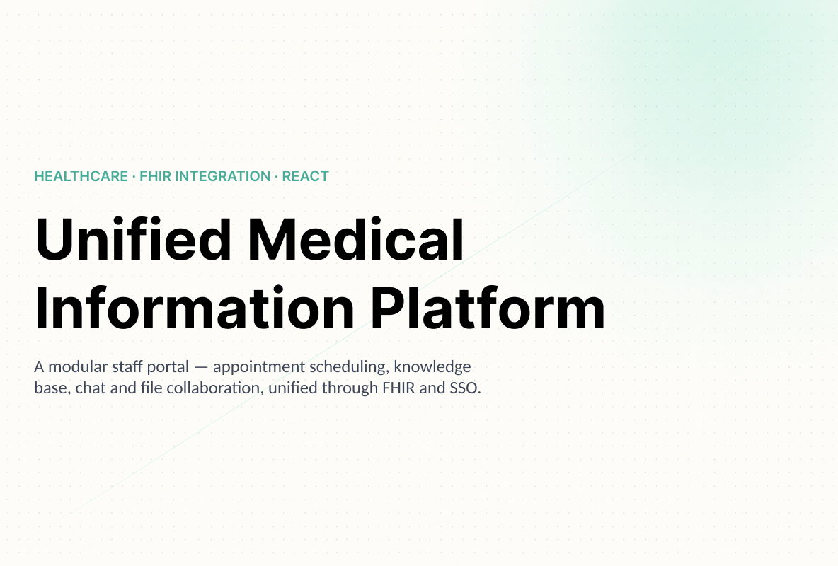Unified Medical Information Platform project preview